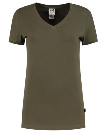 TRICORP CASUAL 101008ArmyXXL T-Shirt V Hals Fitted Dames