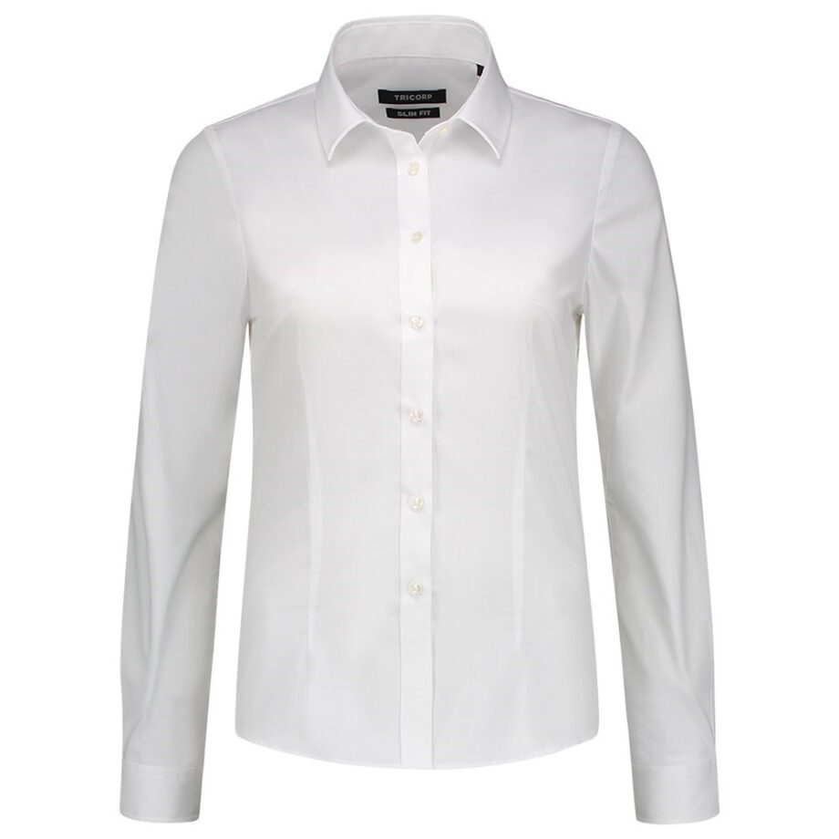 TRICORP CORPORATE 705016White44 Blouse Stretch Fitted